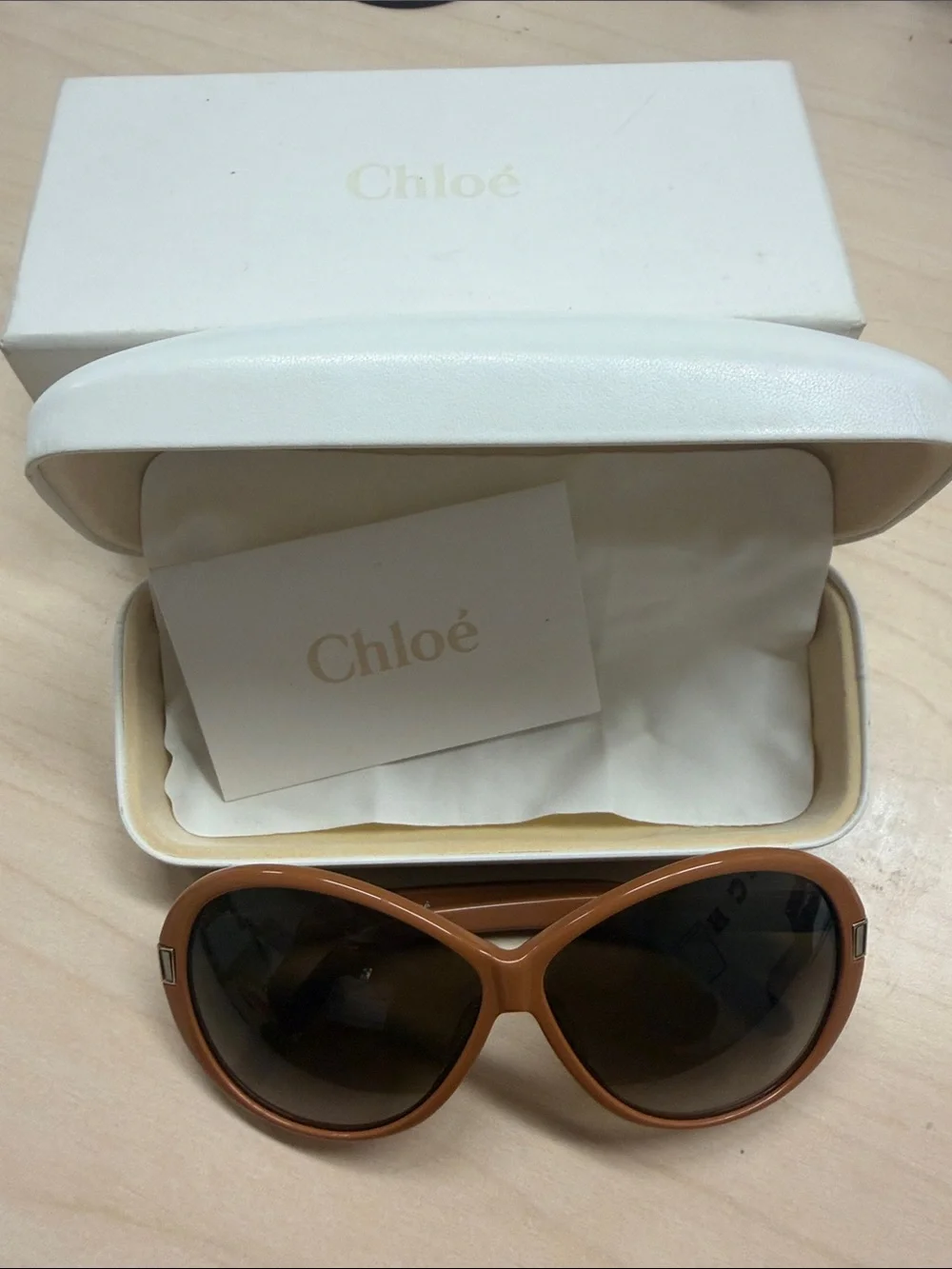 Chloe Women's Brown Sunglasses - early 2000s Rounded Frame CE605s